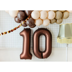 Balon foliowy Cyfra ''0'', 86cm, mocca