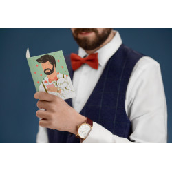 Kartka z pinem Groom, 10.5x15 cm
