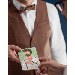 Kartka z pinem Groom, 10.5x15 cm