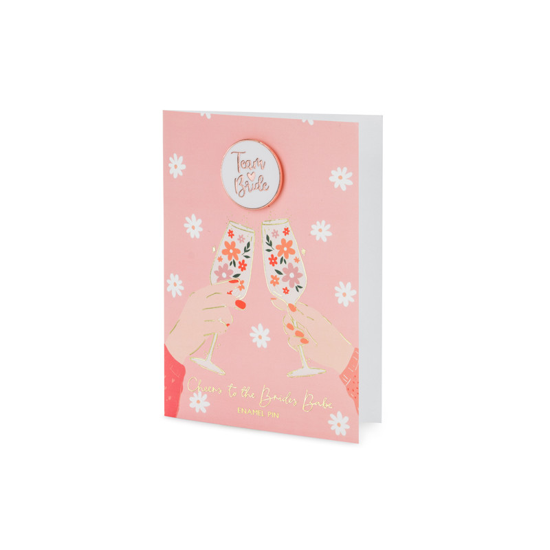 Kartka z pinem Bride Team, 10.5x15 cm