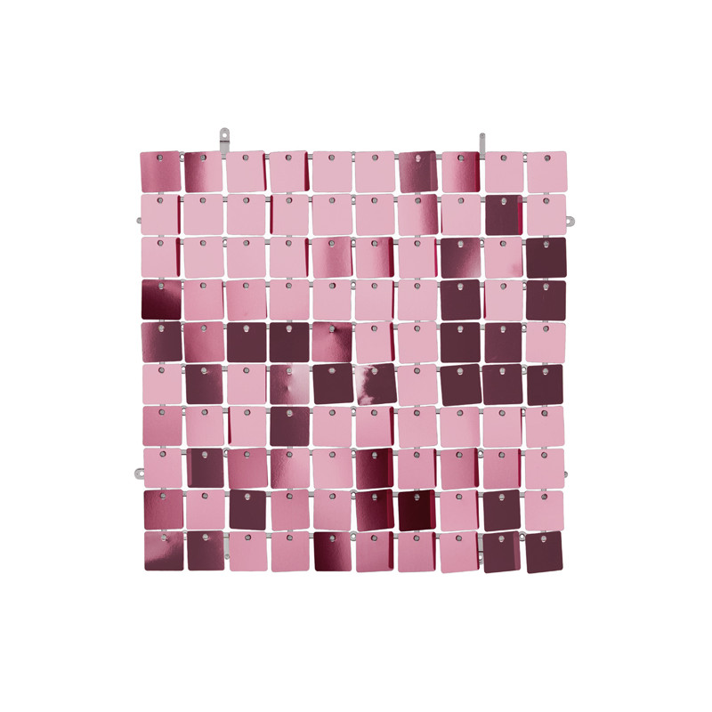 Panel cekinowy, kwadraty, jasny różowy, 30x30 cm