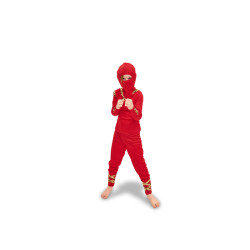 Strój Ninja, czerwony, rozmiar 96-116 cm