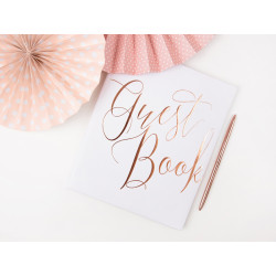 Księga Gości Guest book, 20x24,5cm, biały, 22 kartki
