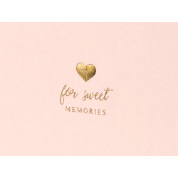 Księga Gości For sweet memories, 20,5x20,5cm, pudrowy róż, 22 kartki